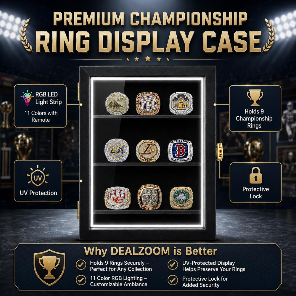 DEALZOOM close-up of RGB LEDs highlighting ring details and color options