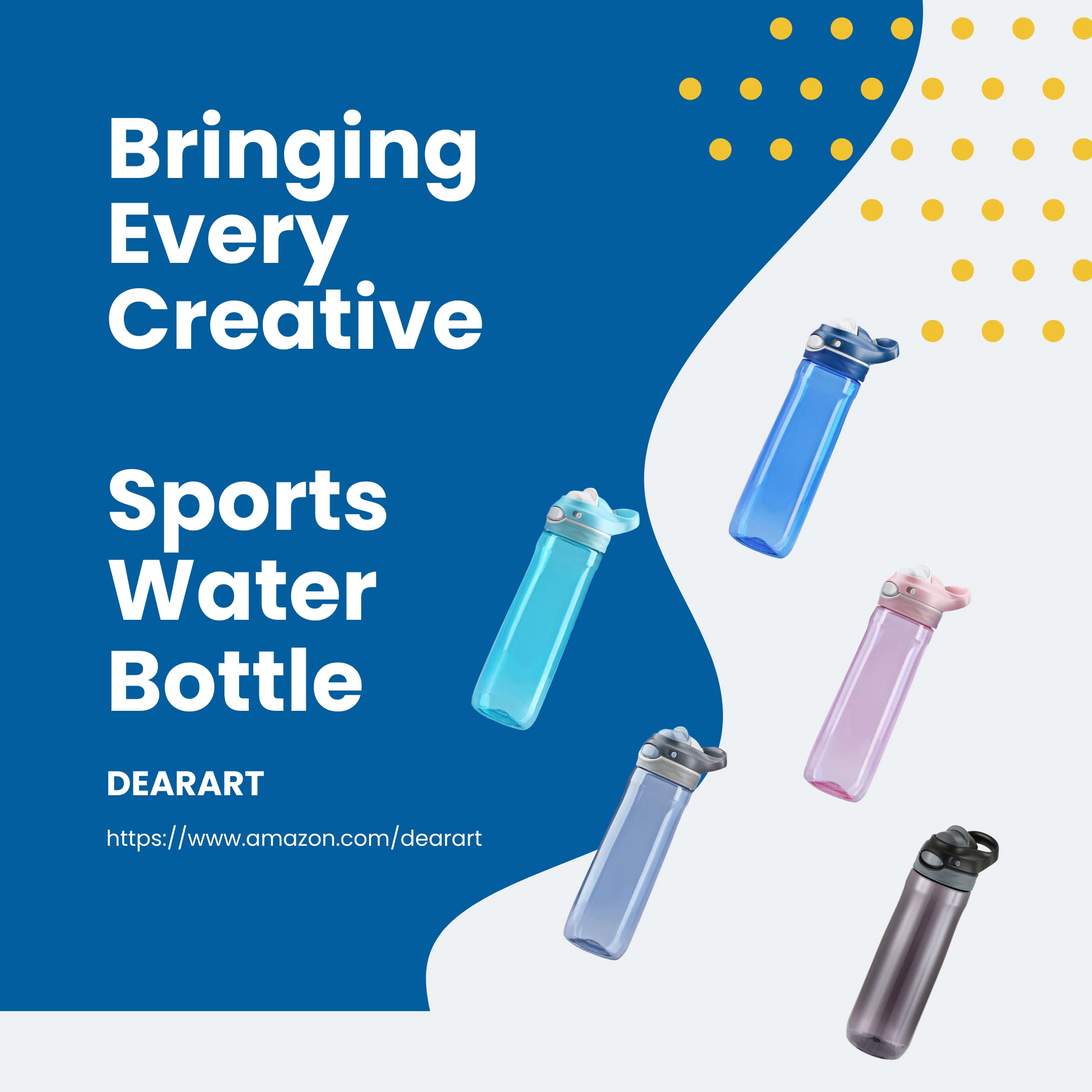 DEARART bottle on gym mat demonstrating suitability for workouts and active use