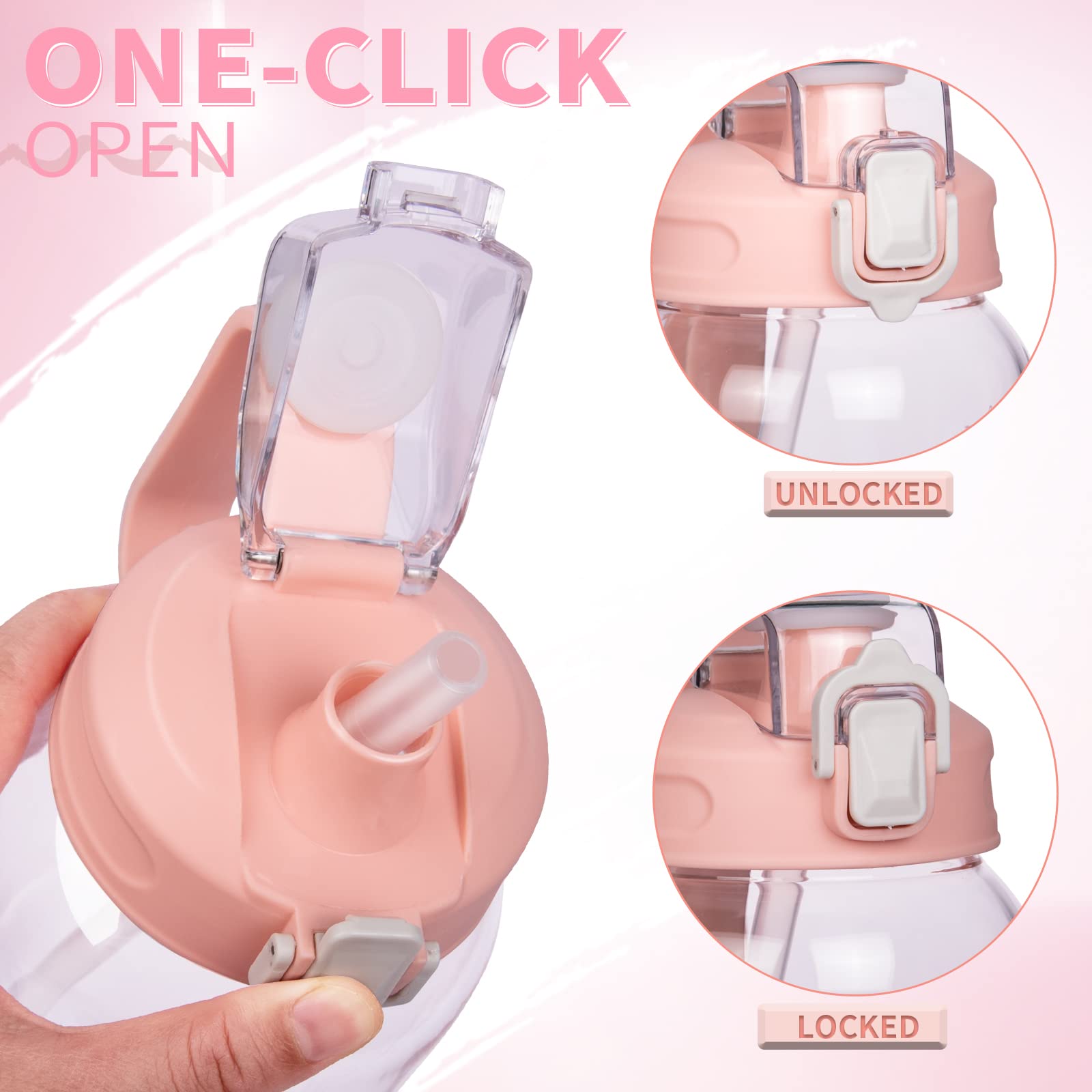DEARRAY ergonomic handle and one-click flip-top lid for convenient carrying and spill reduction
