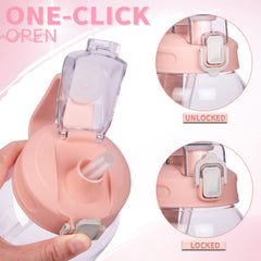 DEARRAY ergonomic handle and one-click flip-top lid for convenient carrying and spill reduction