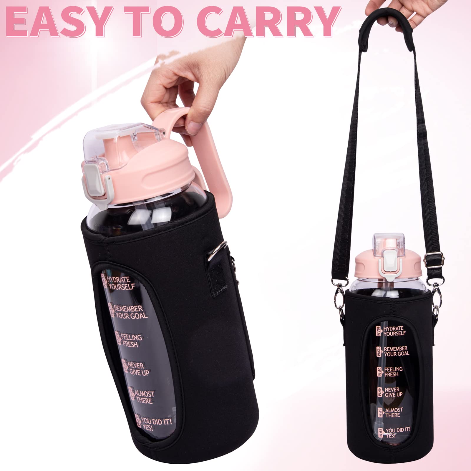 DEARRAY bottle on gym mat and desk showing versatile use and visible hydration reminders