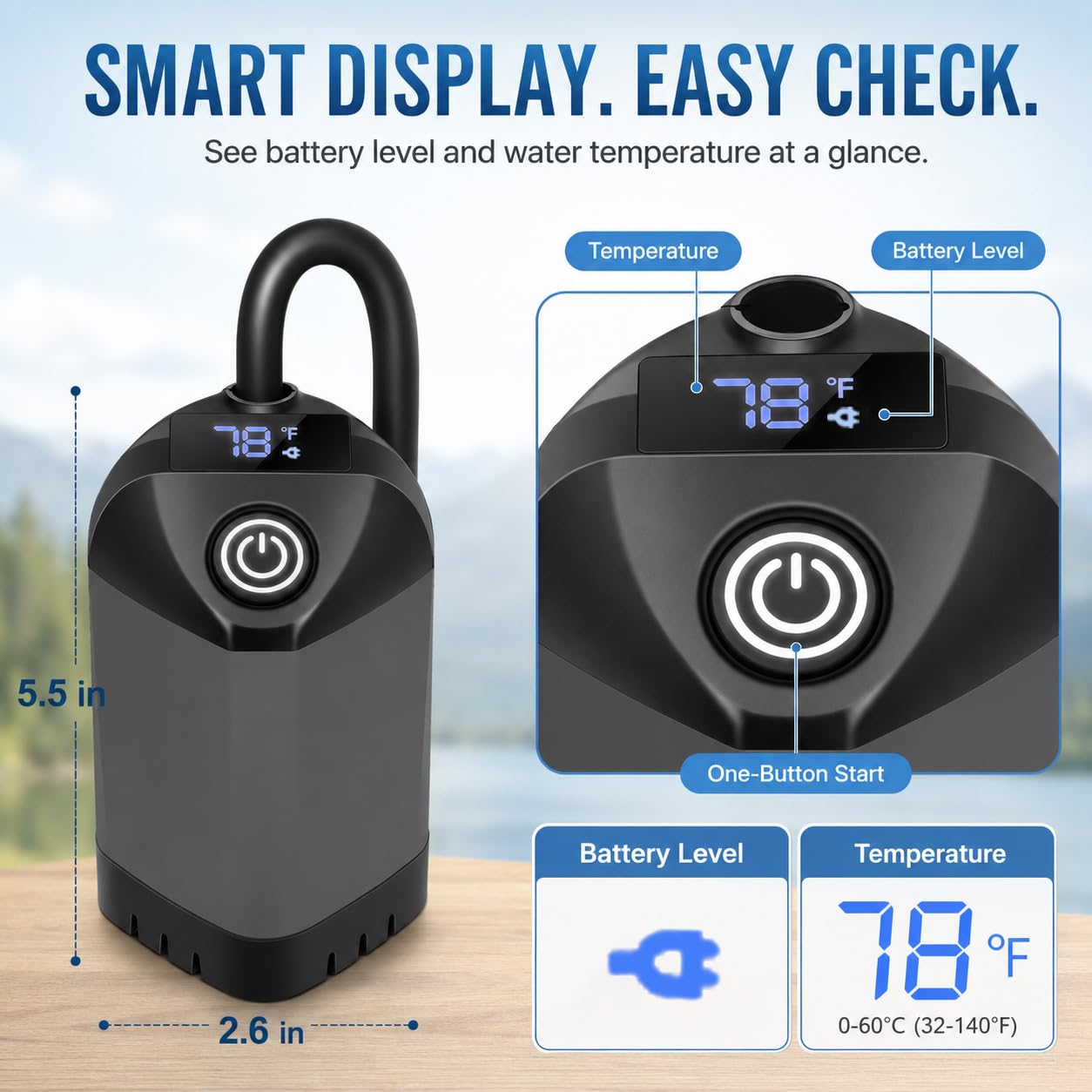 Debraltanner compact unit in hand showing convenient travel size