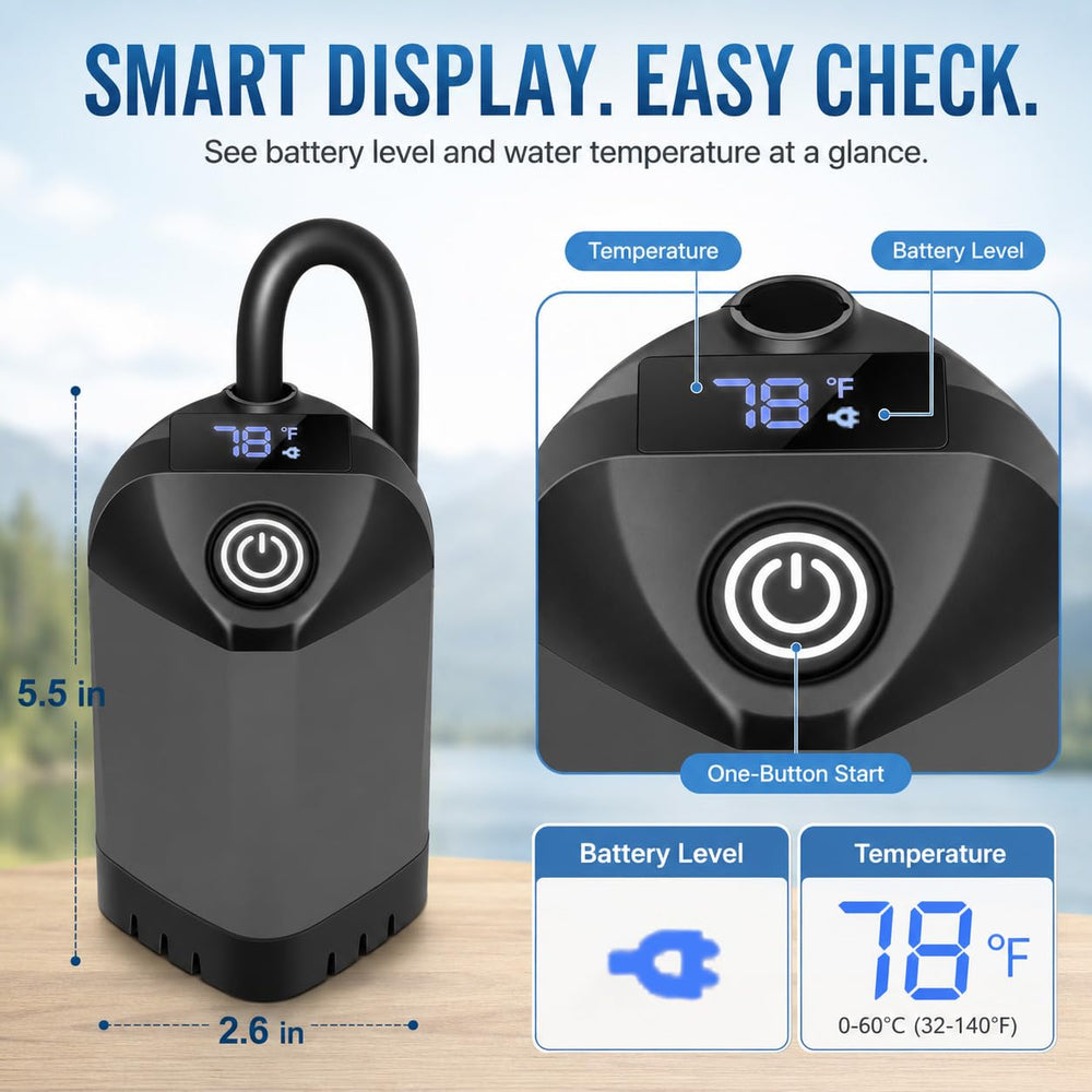 Debraltanner compact unit in hand showing convenient travel size