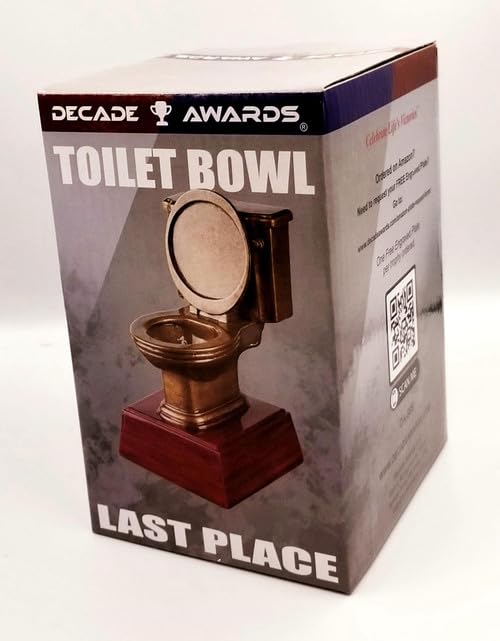 Decade Awards trophy held in hand to demonstrate compact 6-inch size and giftability