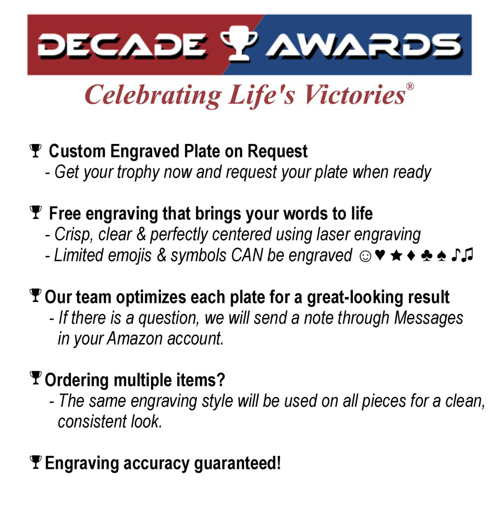 Decade Awards close detail of gold finish texture that resists scuffs and looks trophy-worthy