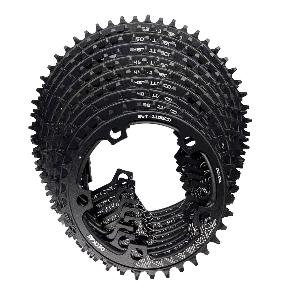 DECKAS chainring on gravel bike in outdoor ride setting showing reliable trail performance