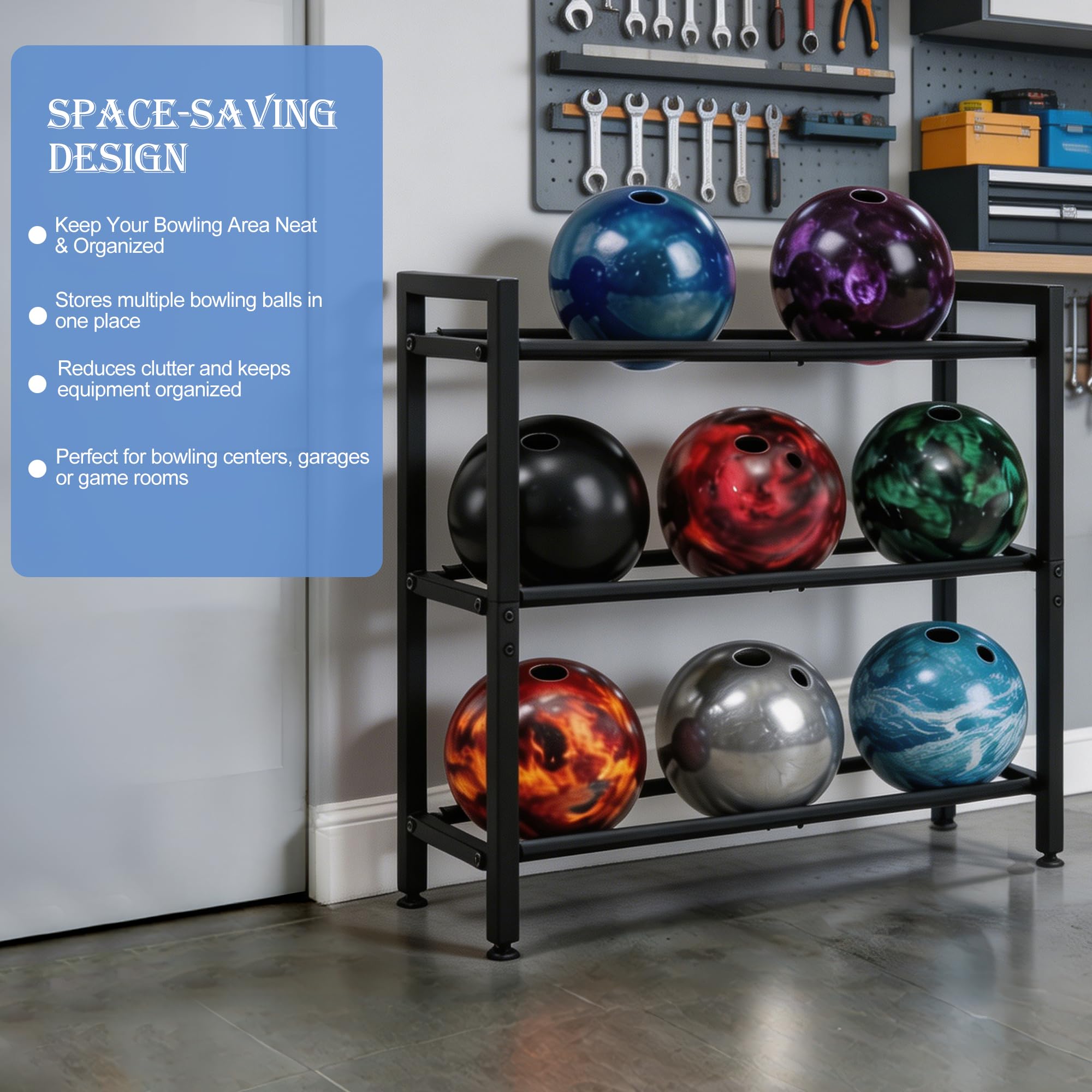 DECORDEEP top detail of ball cradles illustrating secure holding and reduced rolling