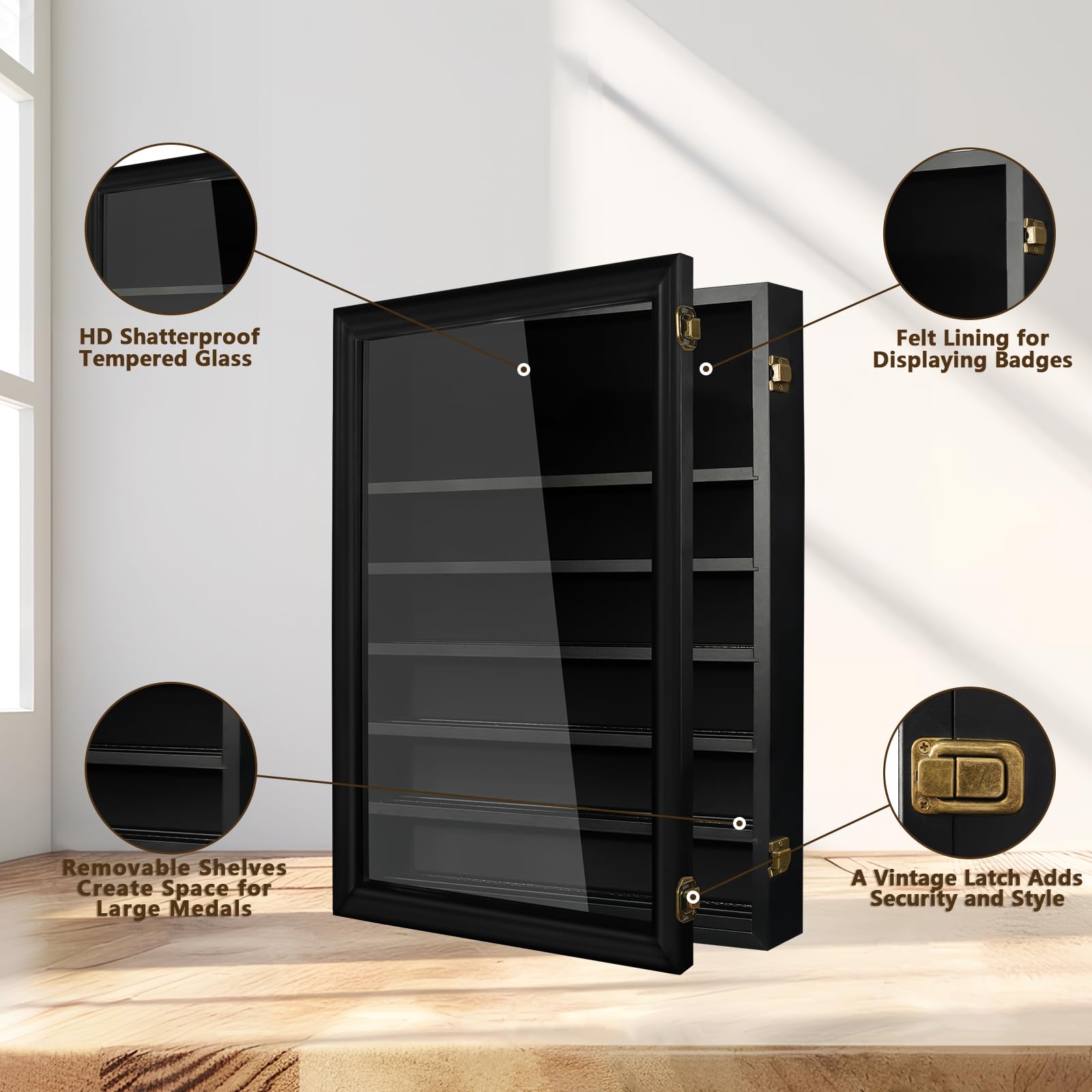 DecoWoodo interior felt lining protecting coins and preventing scratches