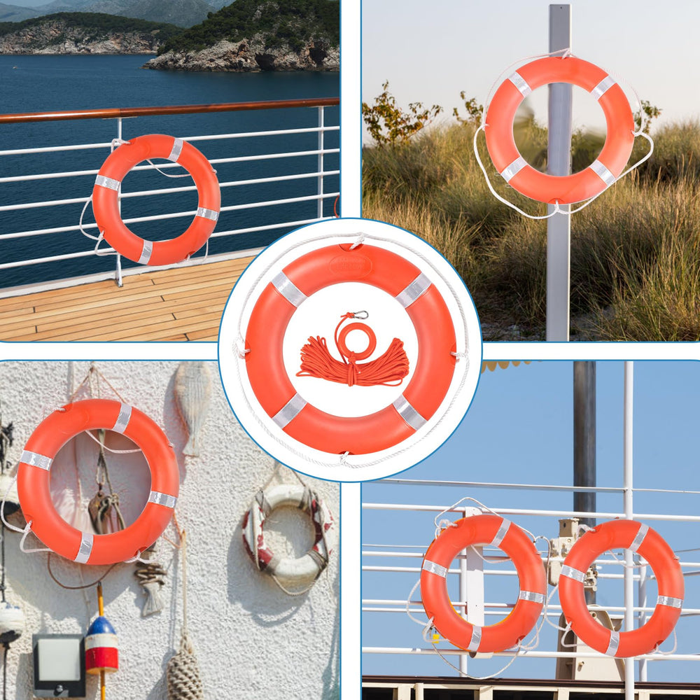 DEDU life ring mounted on dock showing quick access for emergency preparedness