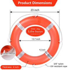 DEDU life ring reflective tape closeup improving night visibility for safer recovery