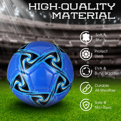 Deekin ball in hand scale comparison showing size 3 ease of control for youth players