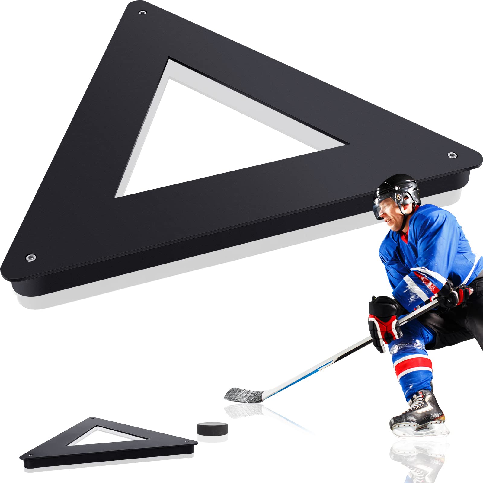 Deekin front view of triangle passer showing stable rebound surface and portability