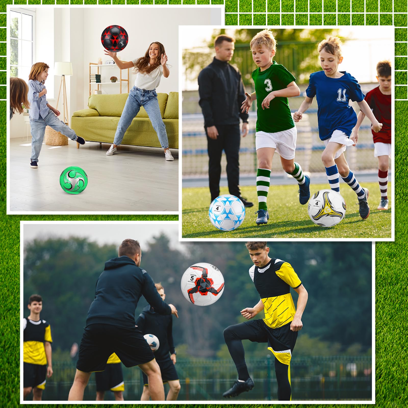 Deekin ball held in hand to show size 3 scale, ideal for small children