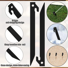 Deekin stakes beside ruler showing 9-inch length for reliable anchoring