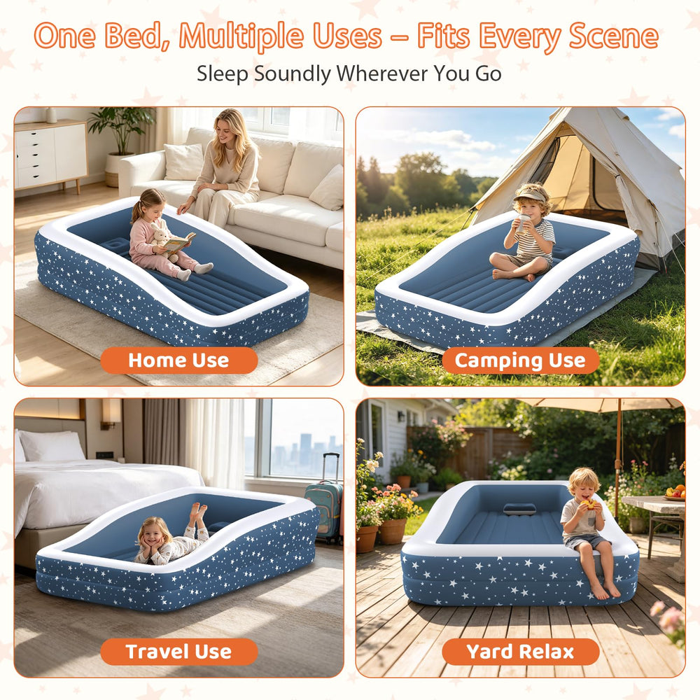 Deeteck bed next to stuffed toy illustrating size and scale for toddlers