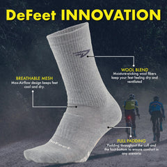 DEFEET Woolie Boolie close-up of merino knit texture showing breathable warmth