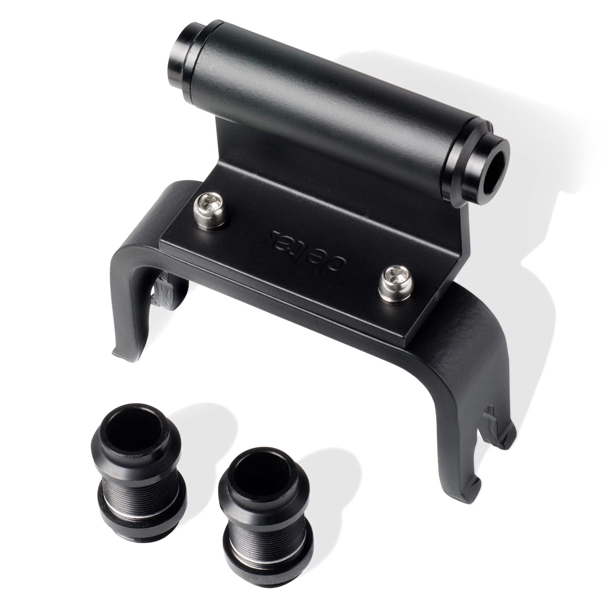 Delta front view of fork mount showing secure axle clamp and easy setup