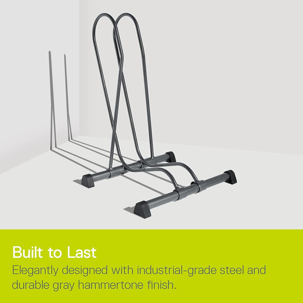 Delta two stands in garage holding mountain and road bikes for organized storage