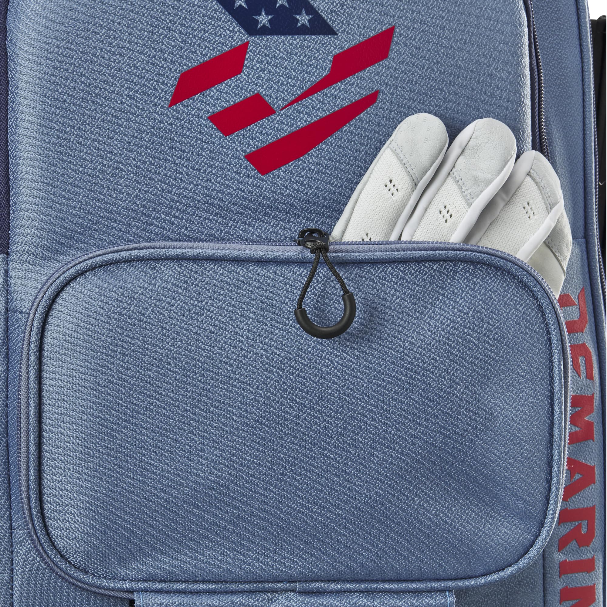 DeMarini padded shoulder straps offering comfortable carry for long walks