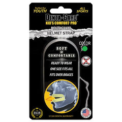 Denta-Gard mouthguard next to ruler showing compact, universal sizing
