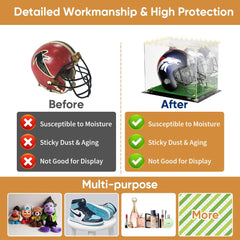 derkerry helmet inside display on shelf protecting and showcasing item