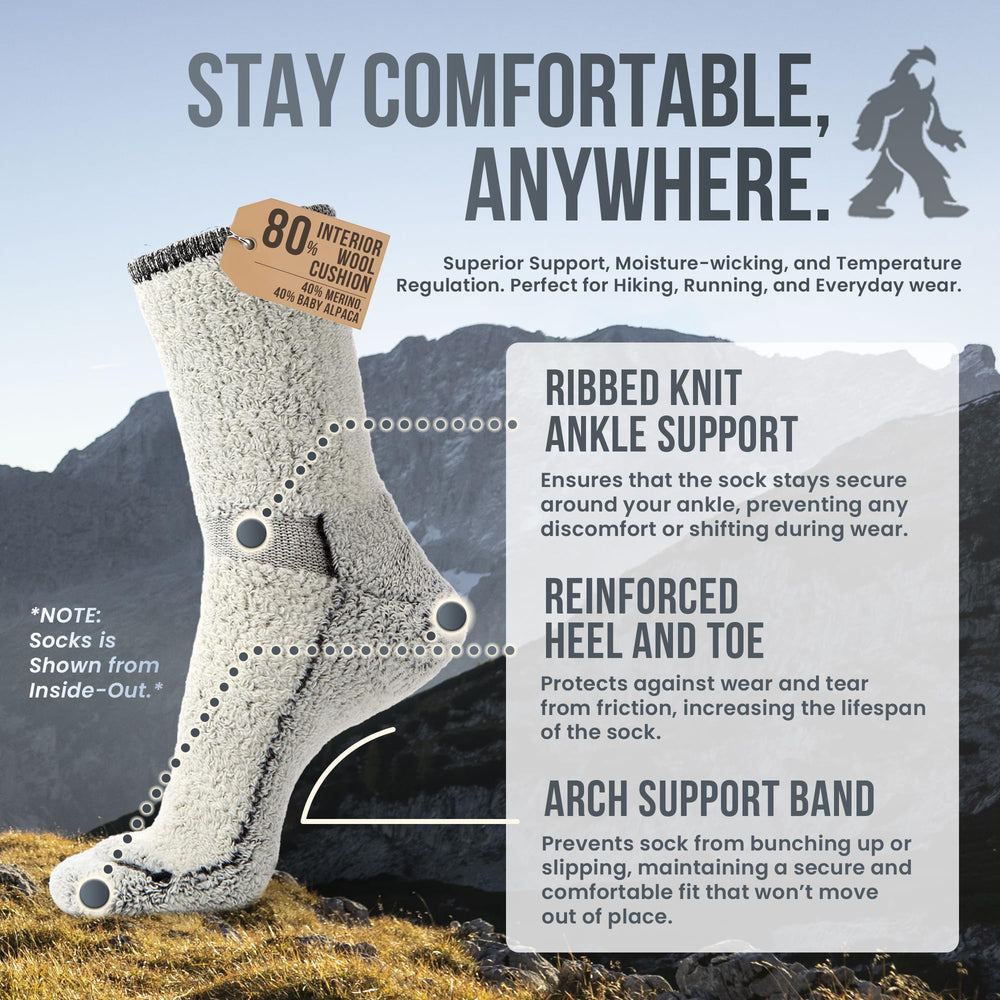 Desert Breeze Distributing sock worn in hiking boot demonstrating blister prevention