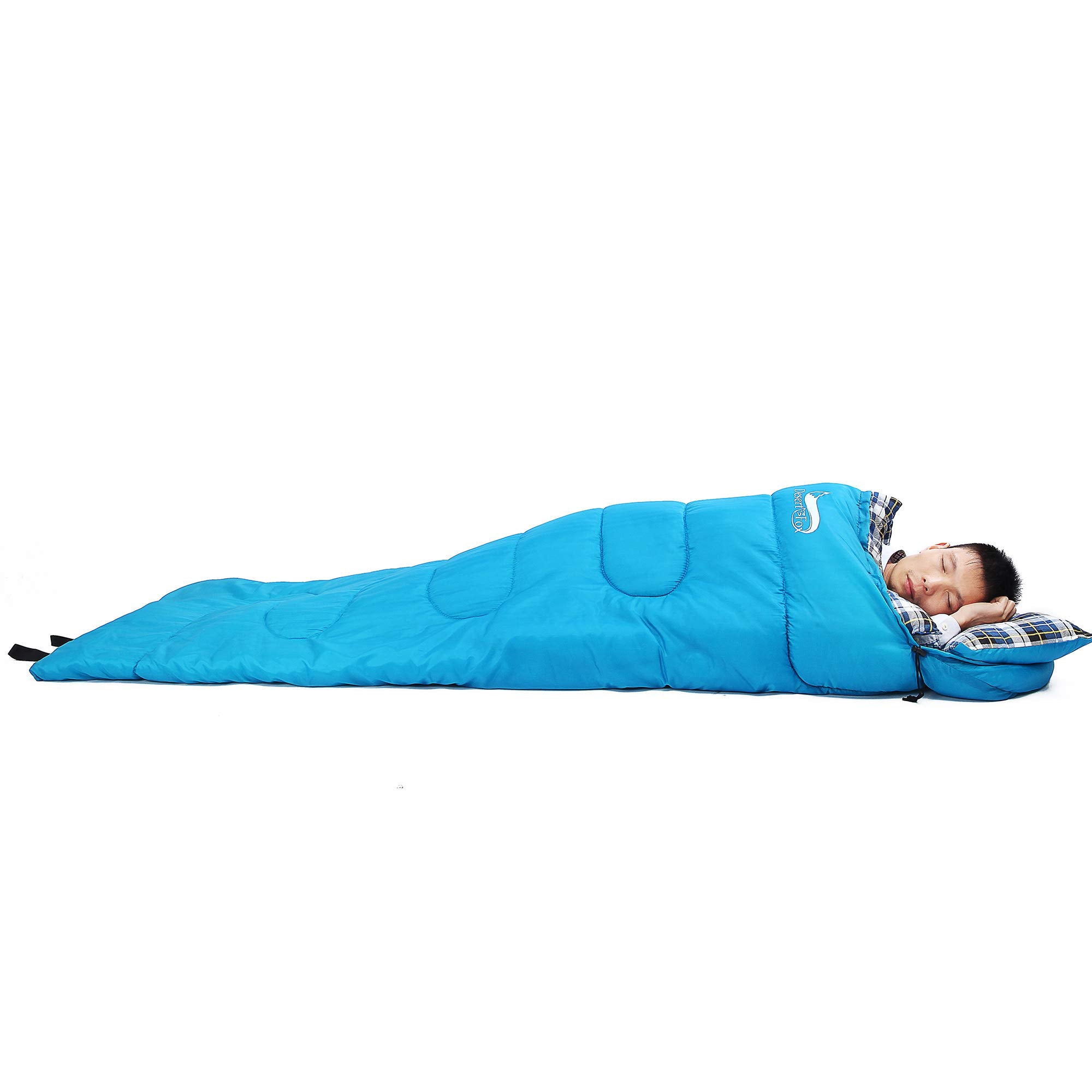 DESERT & FOX sleeping bag in backpack camping scene showing portability and outdoor use