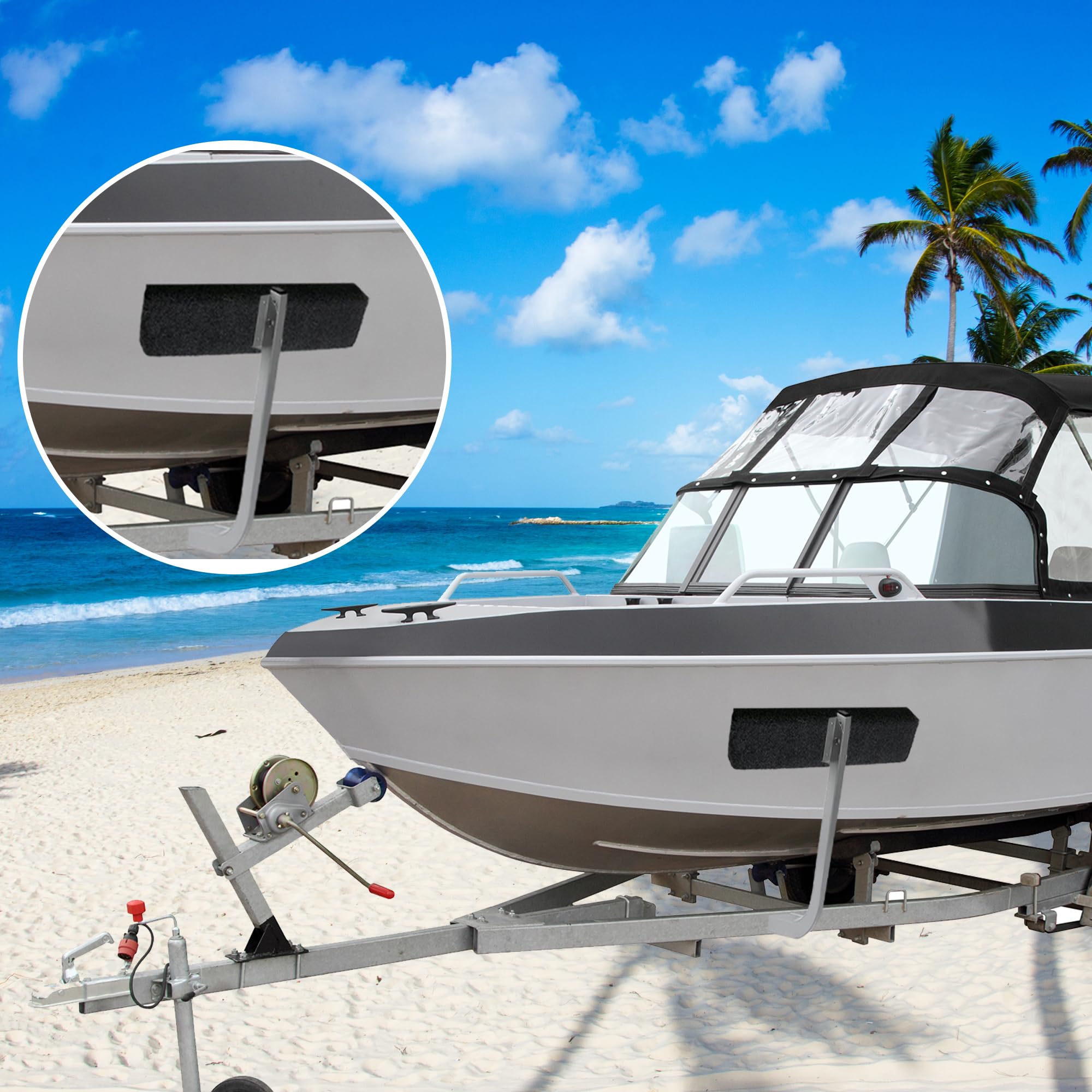 Desunqin lifestyle at dock with boat on trailer showing easy installation and protection