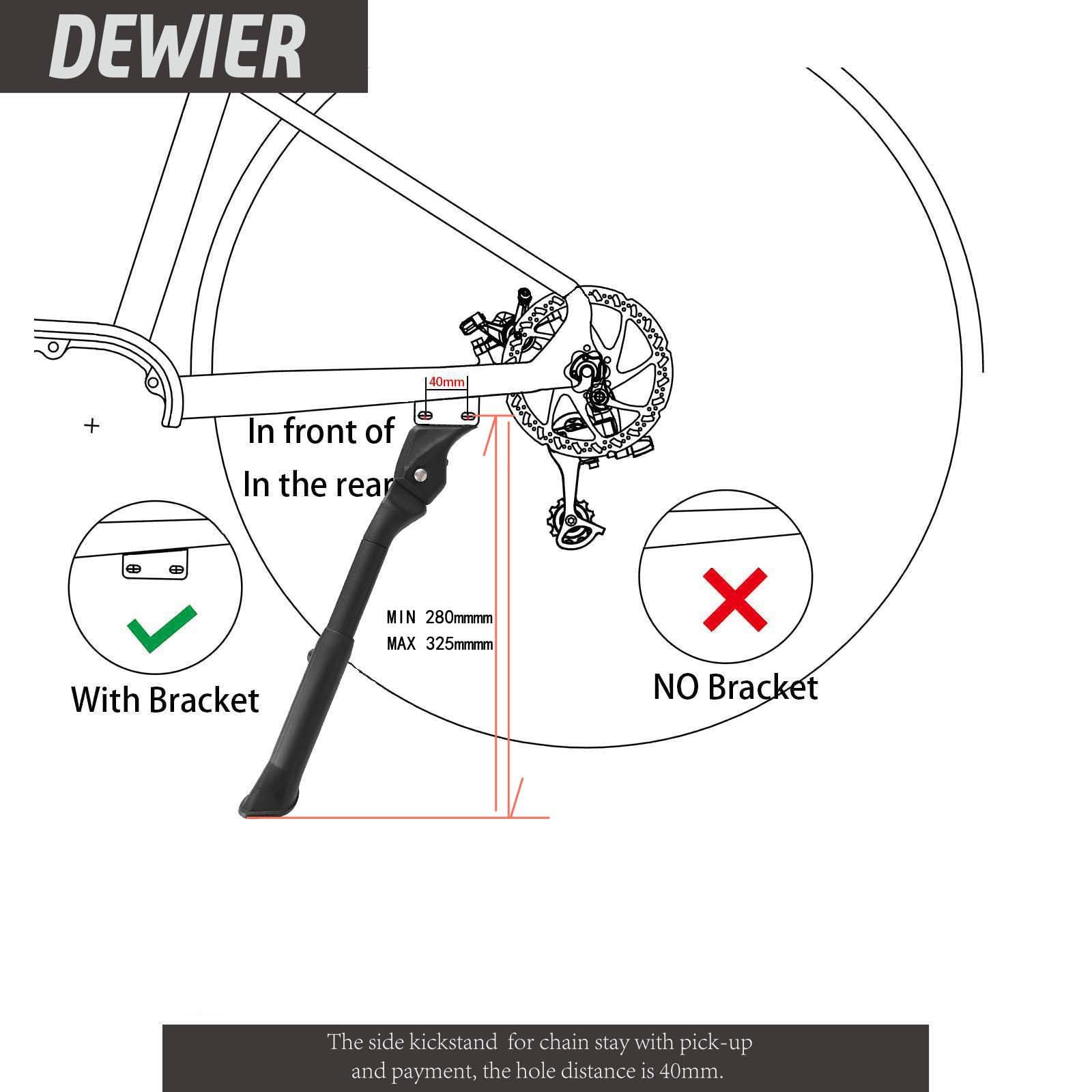 Dewier close-up of adjustment screws for easy height customization and stability