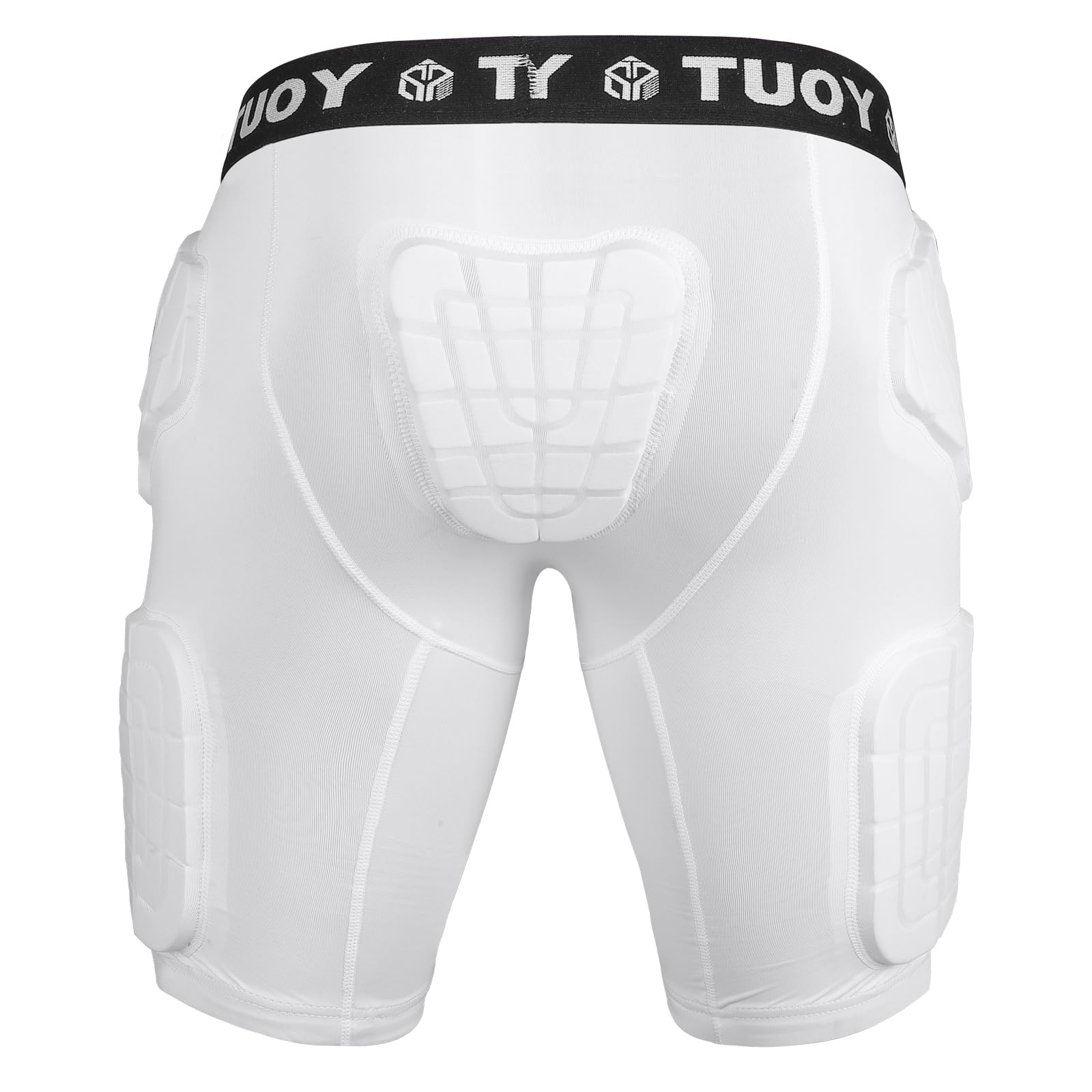 DGXINJUN back view highlighting tailbone pad for added rear-impact coverage and comfort