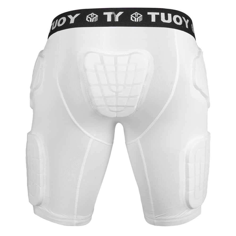 DGXINJUN back view highlighting tailbone pad for added rear-impact coverage and comfort