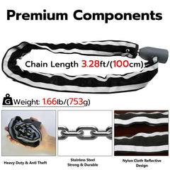 Dhiedas stainless steel chain detail demonstrating heavy-duty strength