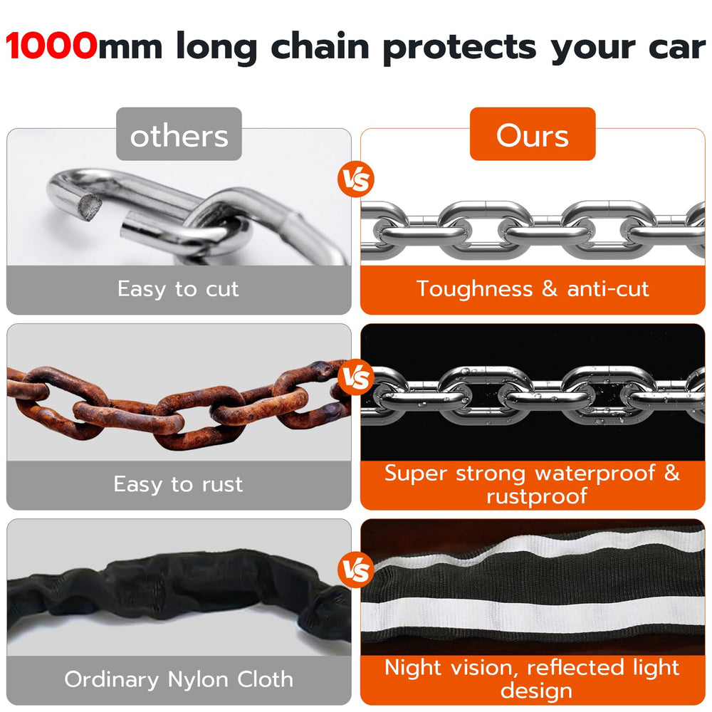 Dhiedas thick nylon sleeve with reflective strip protecting chain and improving visibility