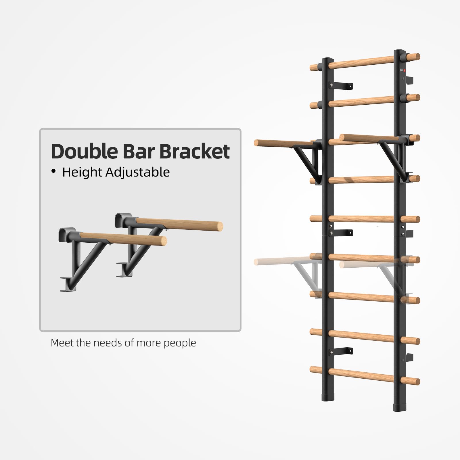 Close-up of DHT wooden grips and steel welds providing comfortable secure handhold