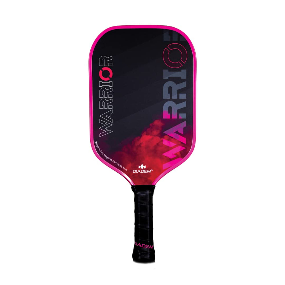 Diadem Sports paddle front face showing carbon fiber and pink finish for enhanced control