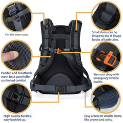 Diamond Candy padded back panel and straps for comfortable load carry