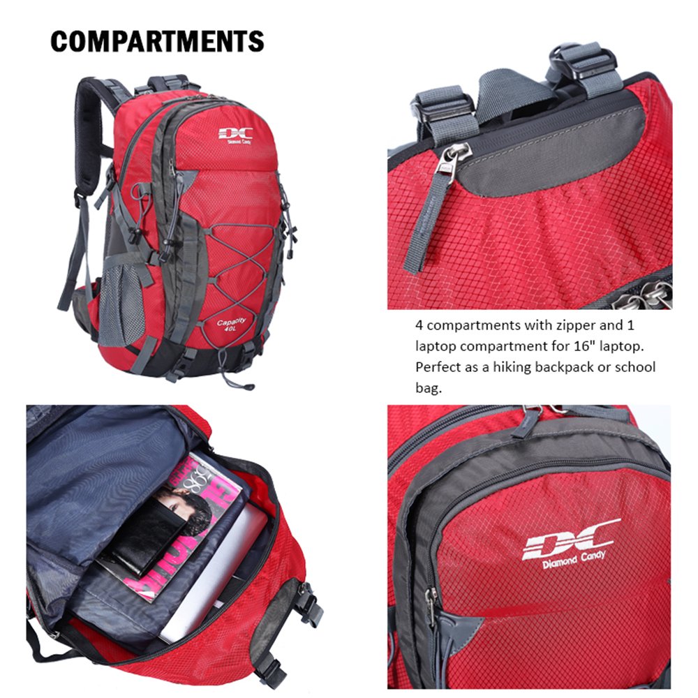 Diamond Candy padded shoulder straps and buckles offering comfort and secure fit