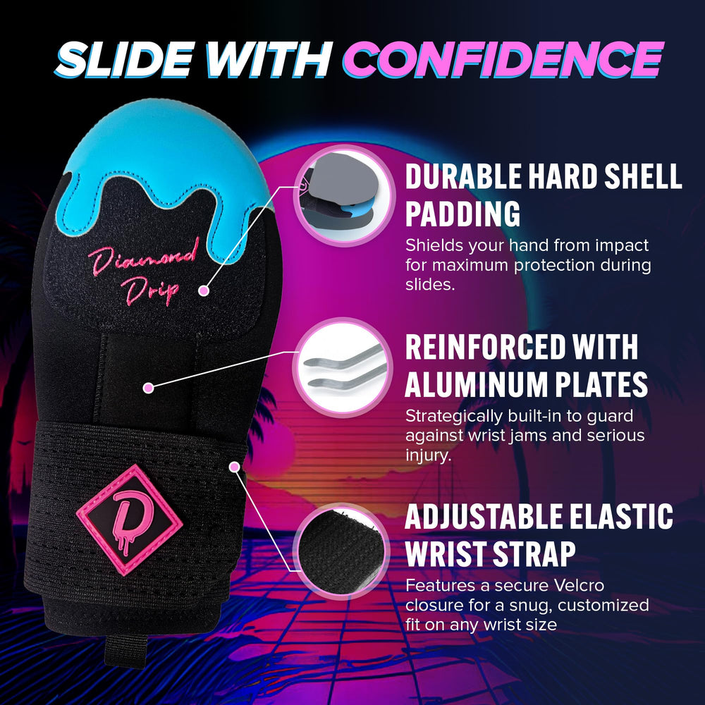 Diamond Drip side profile highlighting compression wrist strap for secure fit