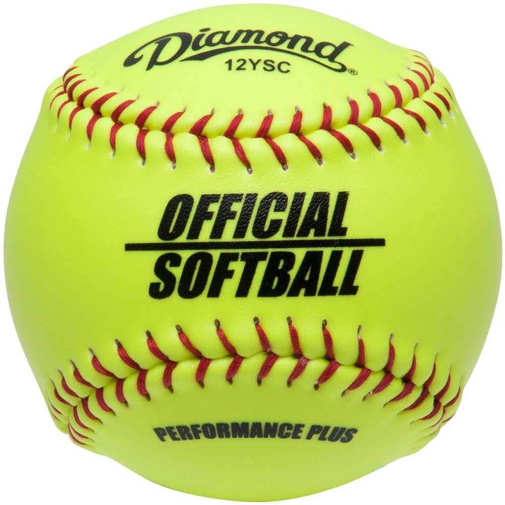 Diamond Sports bucket front view with 18 yellow softballs and organized storage benefit