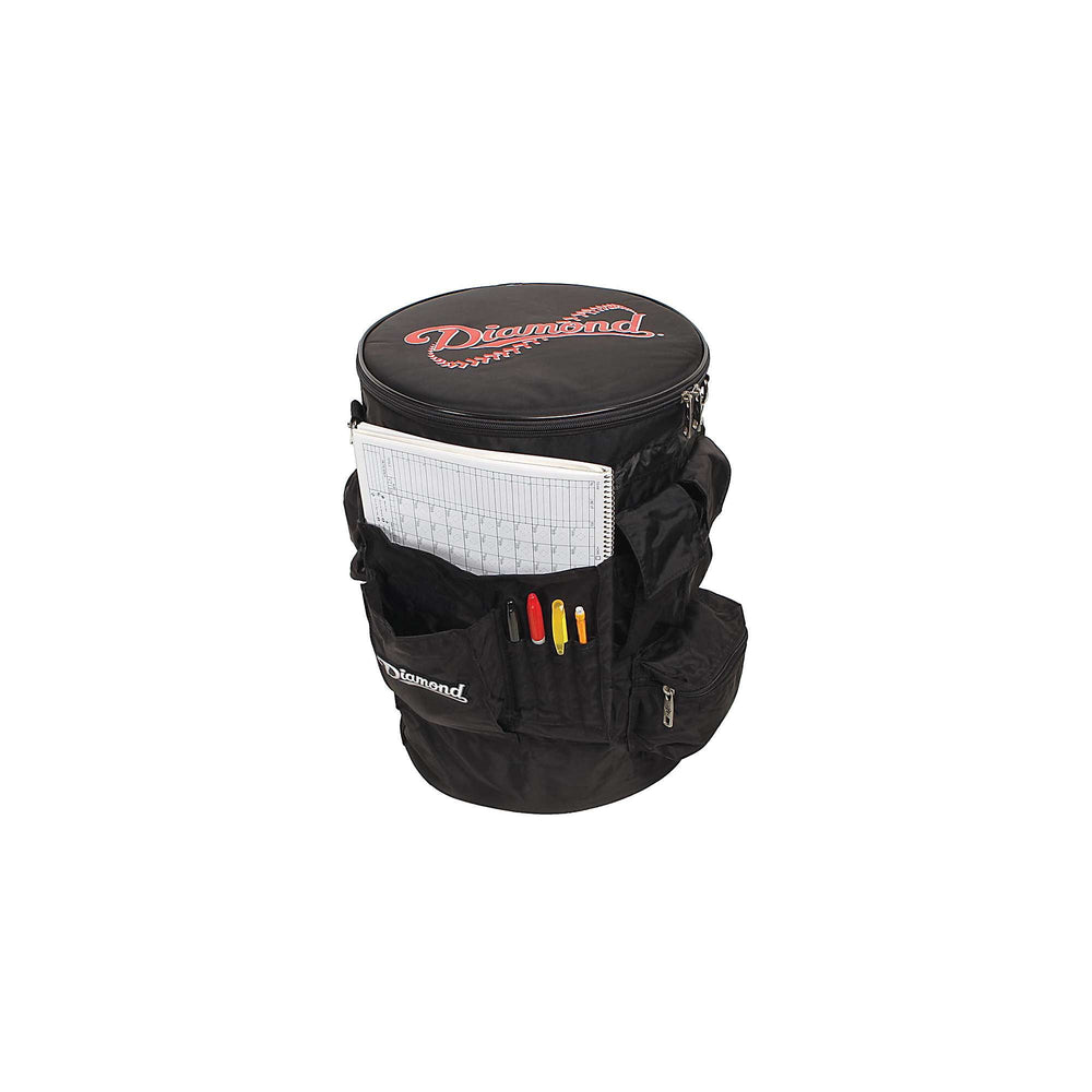 Diamond Sports front view showing pockets and padded seat for organized storage