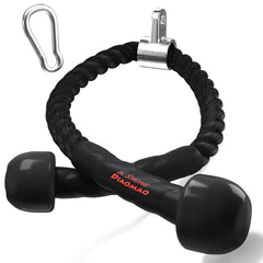 Diaomao tricep rope front view showing full 35 inch length and dual handles for versatile use