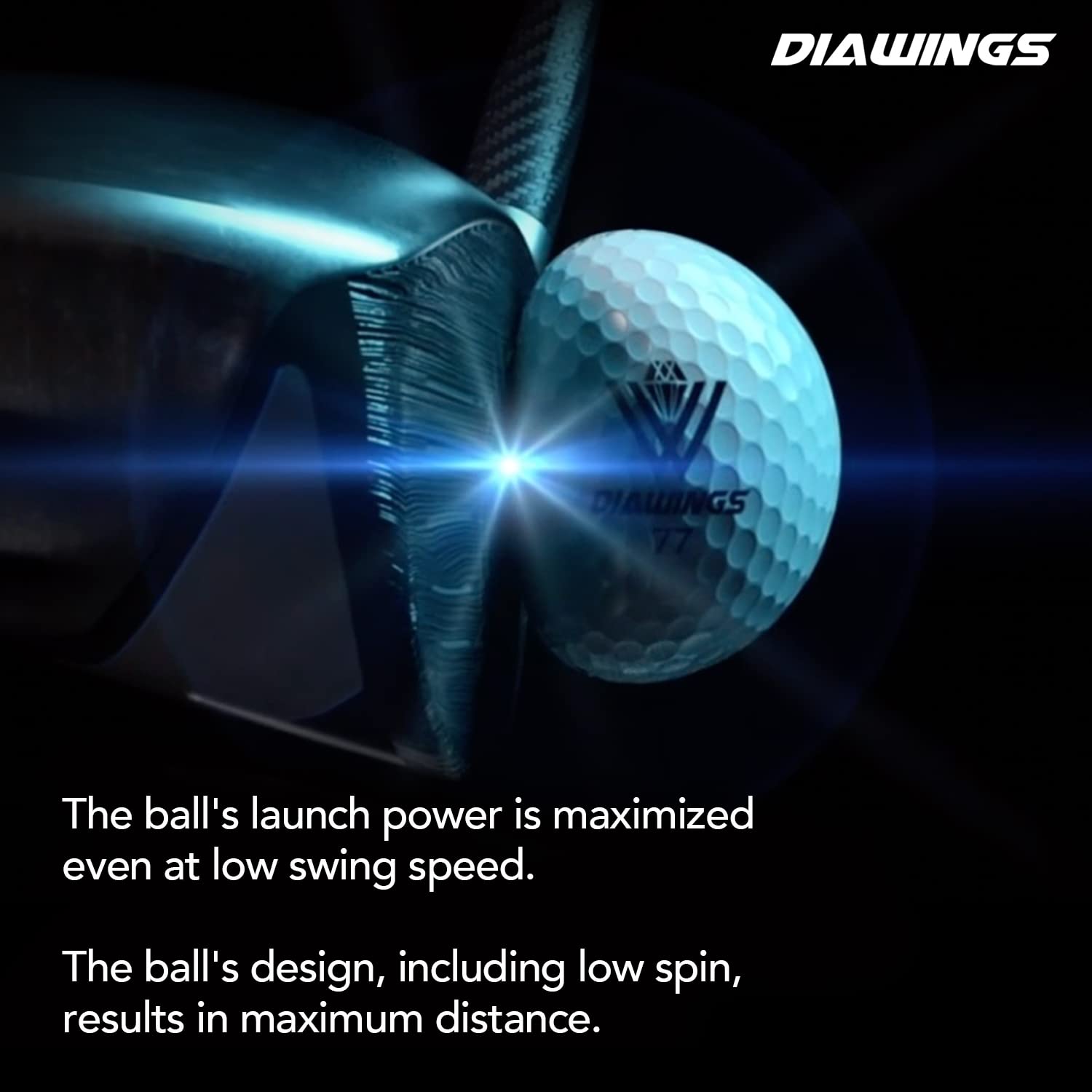 Diawings balls tucked in a golf bag pocket for easy access on the course