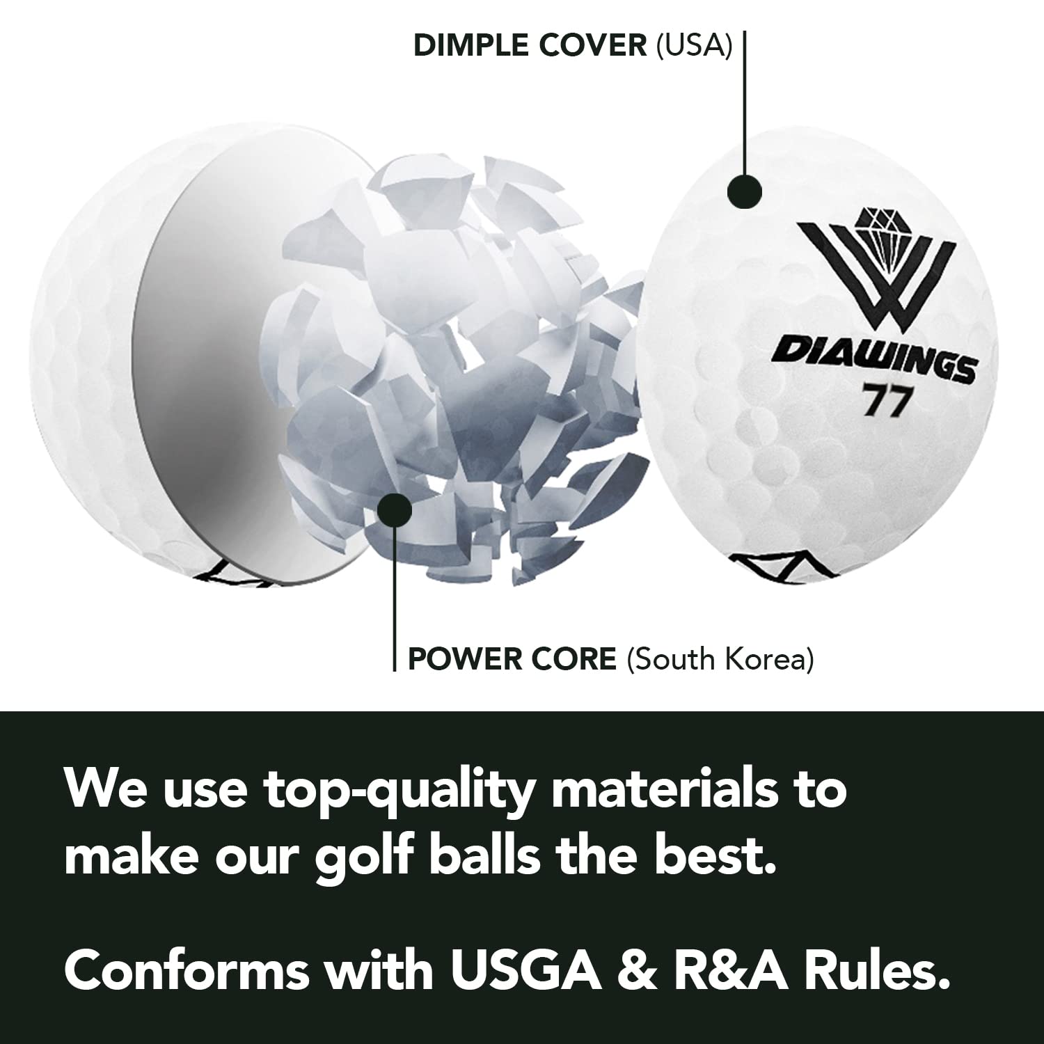 Diawings ball next to tee for scale showing compact size and portability