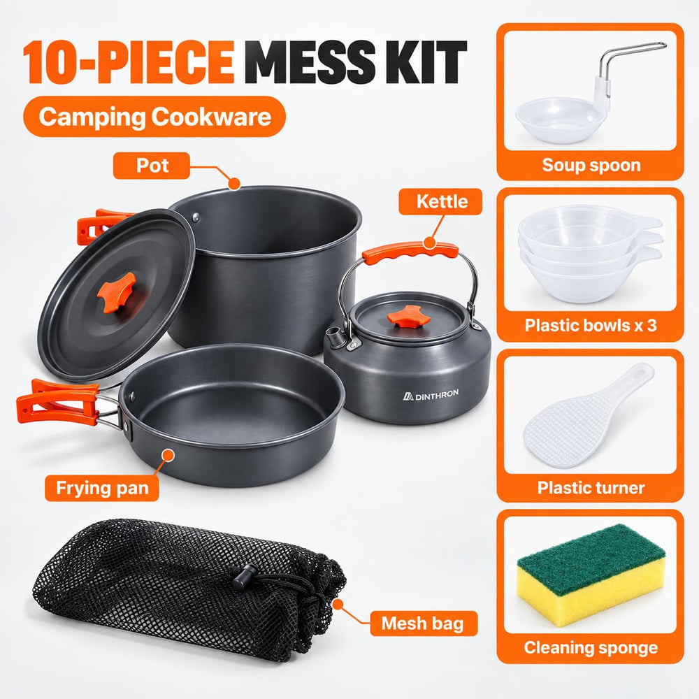 DINITHRON pot and pan upright folding handles detail for safer grip away from heat