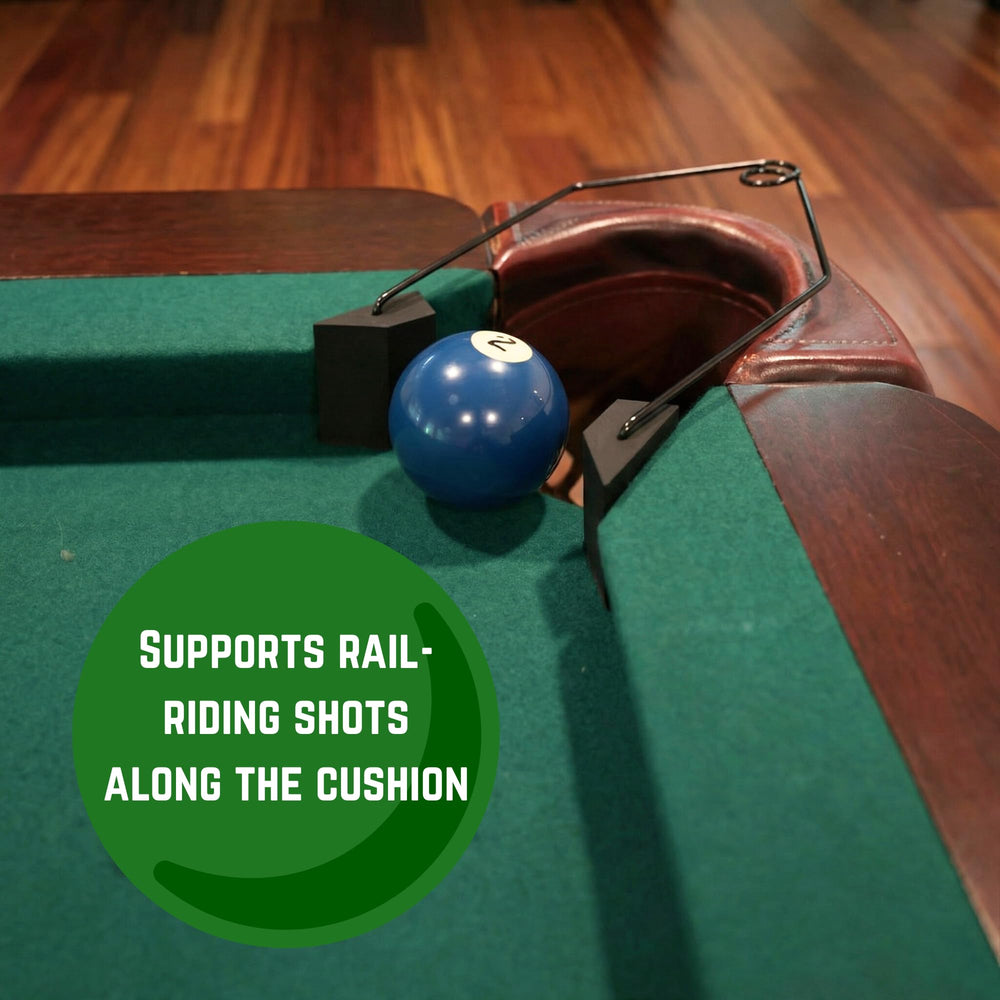 Diochey Creations pocket reducer installed in a corner pocket to train tighter shots