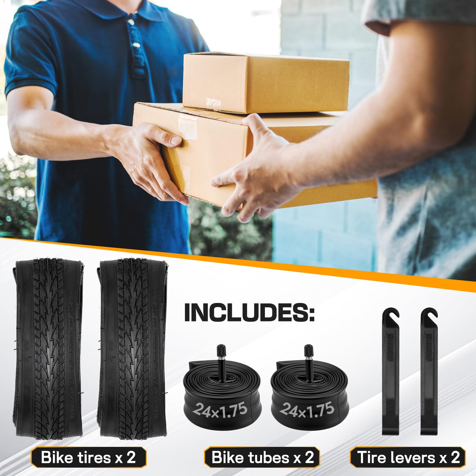 Dioty tire on a parked bike in a park showing versatile performance and everyday use