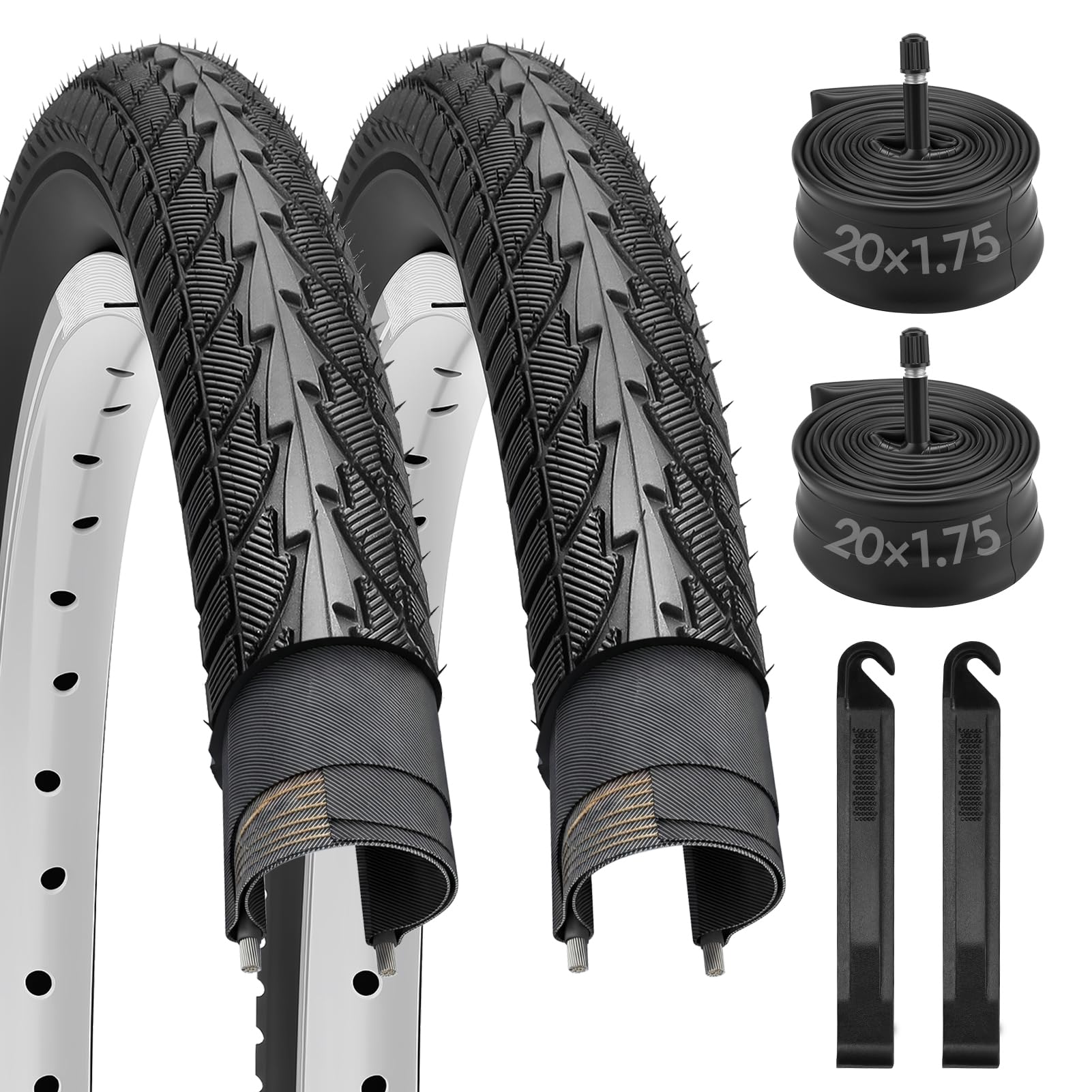 Dioty tire beside common 20" wheel to illustrate correct size and fit for compatibility