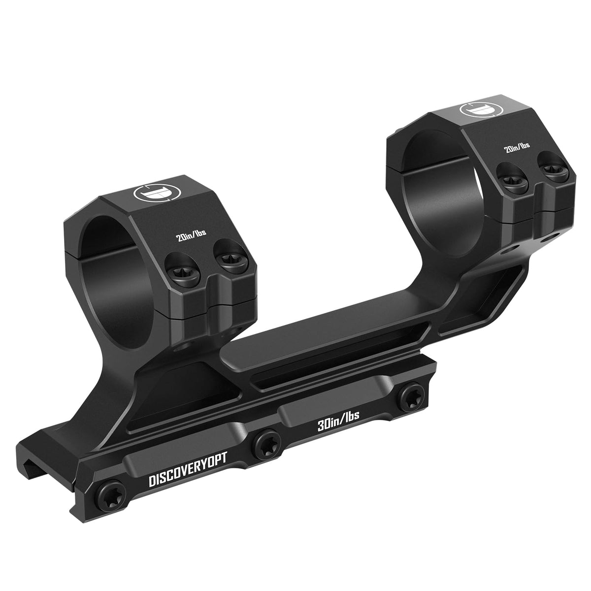 DISCOVERYOPT front profile view showing solid cantilever mount, durable stability