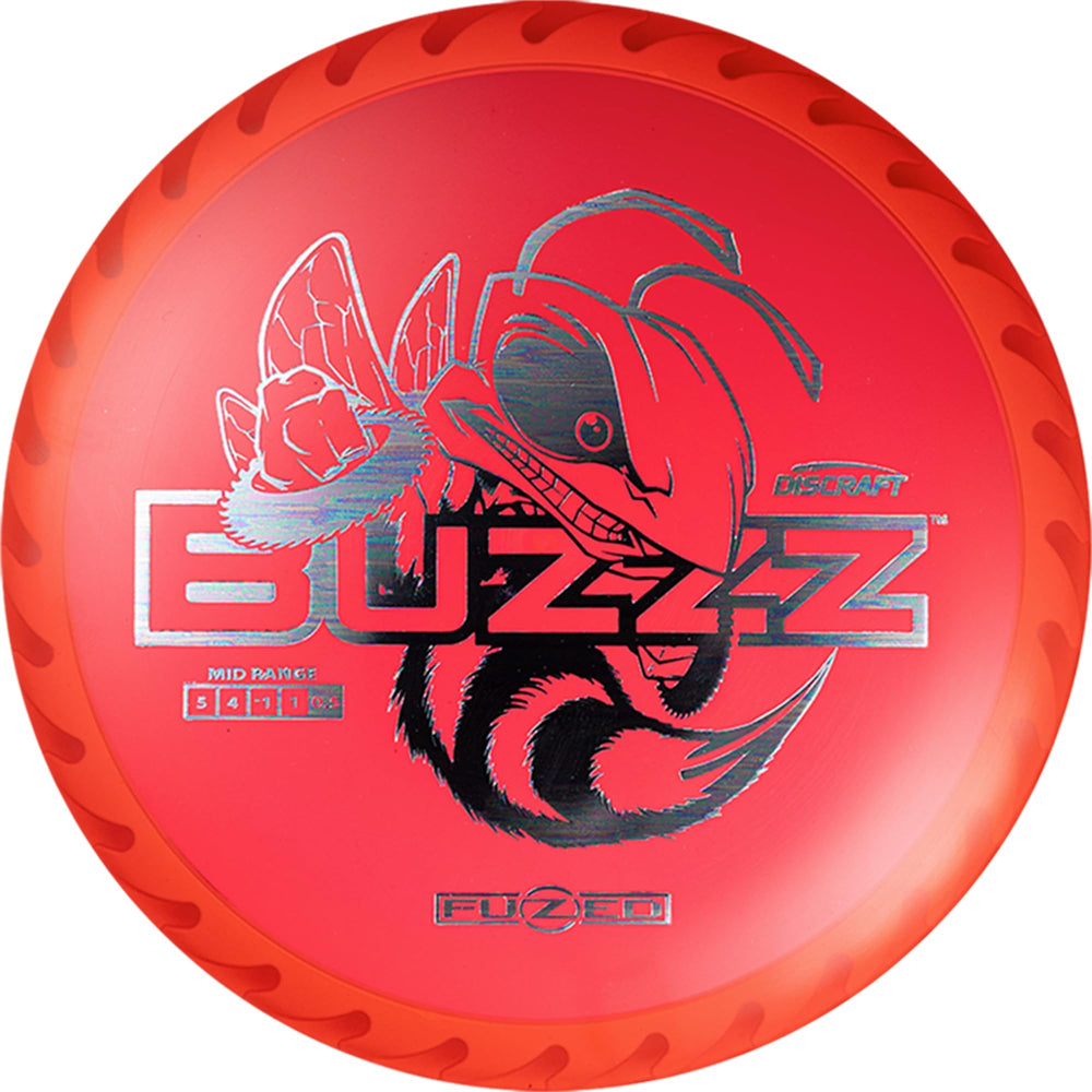 Discraft Fuzed Z Buzzz top view highlighting BuzzzSaw pattern for better grip