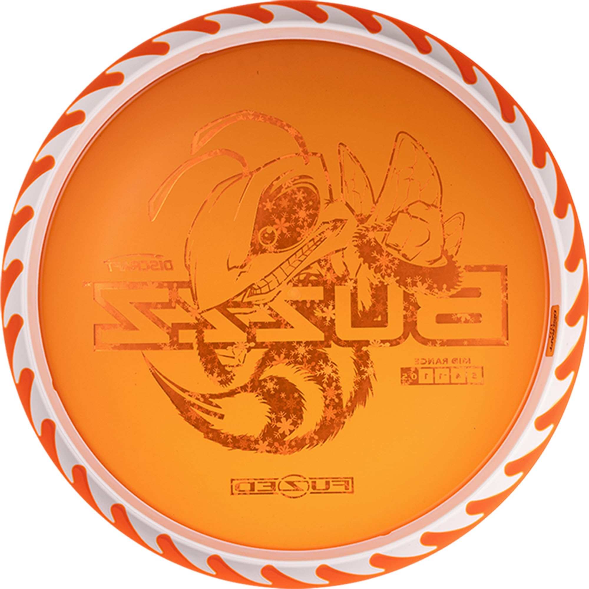 Discraft Fuzed Z Buzzz held in hand to show size and comfortable grip benefit